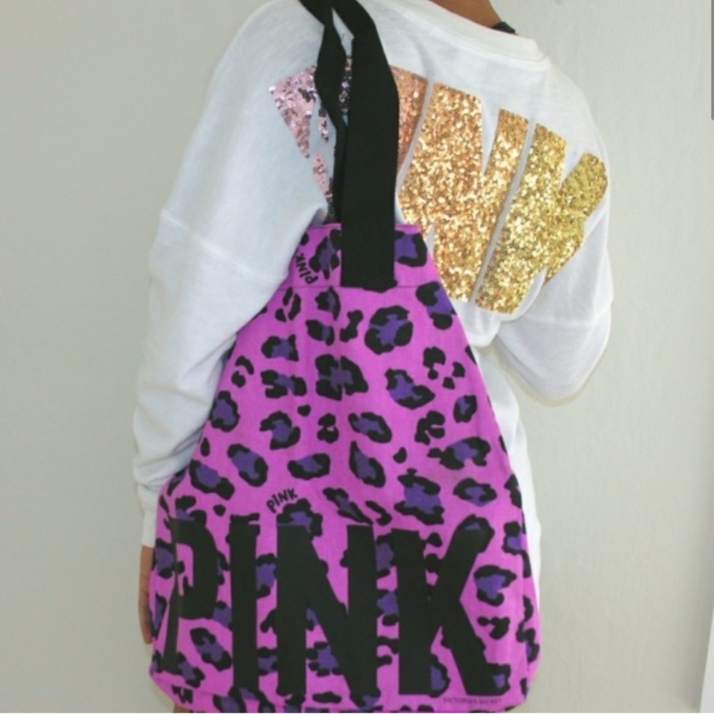 Victoria's Secret PINK Leopard Tote Bag Logo Rare